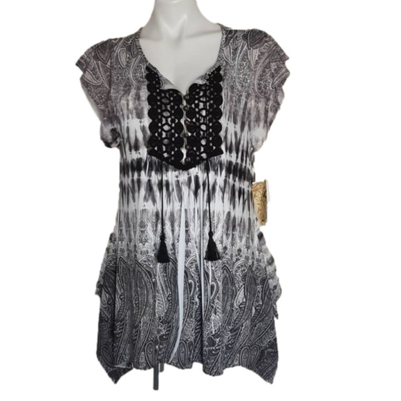 ONE WORLD Tops - - One World Hippie Boho Blouse